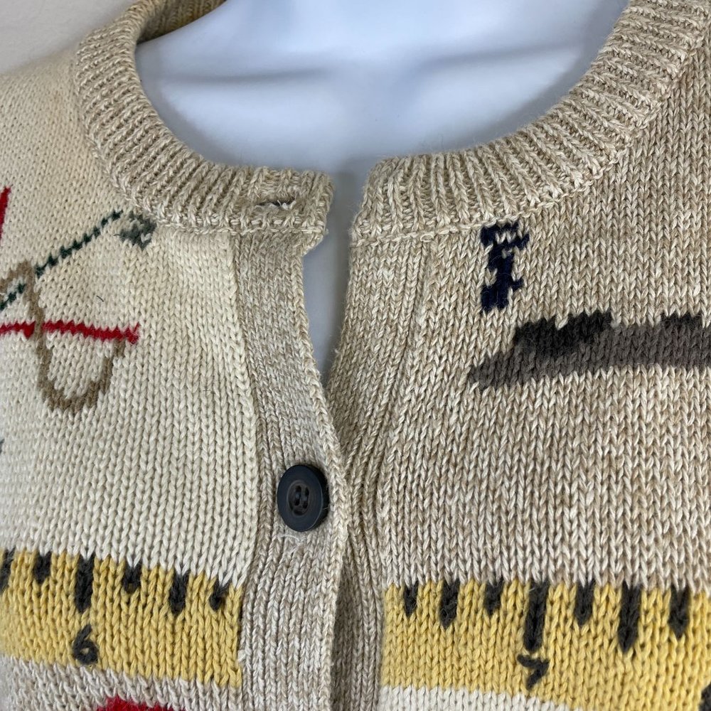 Woolrich Womens TEACHER Cardigan Sweater Sz M MATH SCIENCE Music Sports Vintage - Picture 8 of 13